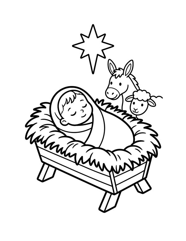 Nativity Coloring Pages for Kids free sample