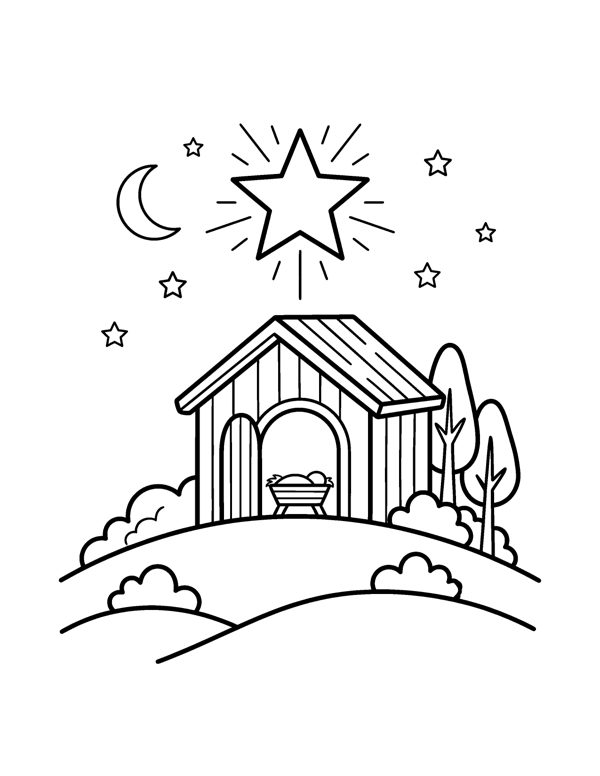Nativity Coloring Pages for Kids page 3