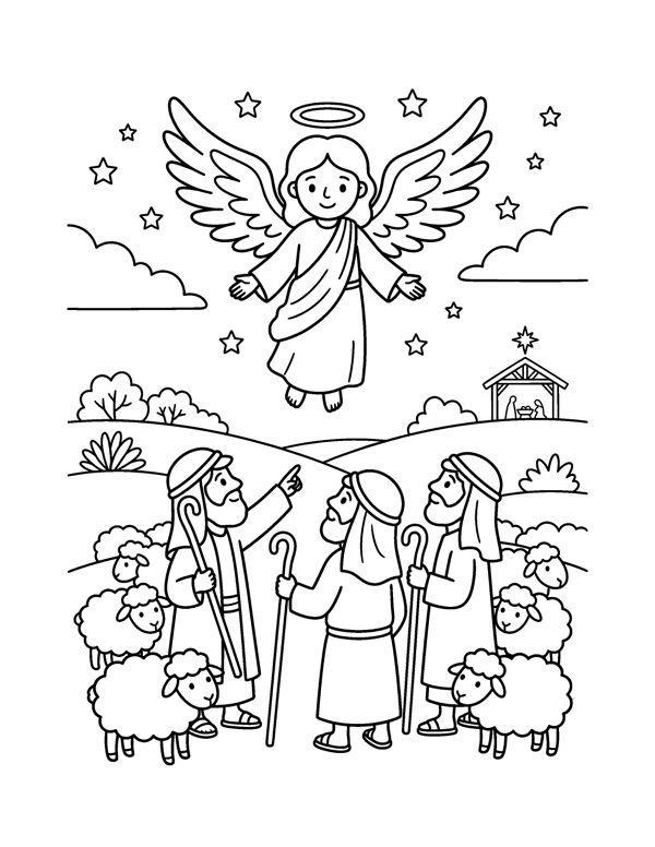 Nativity Coloring Pages for Kids page 4