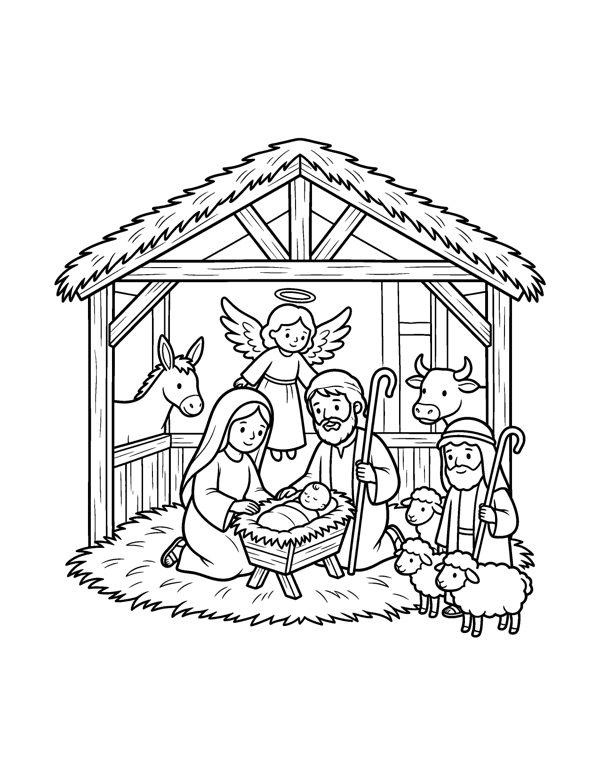 Nativity Coloring Pages for Kids free sample