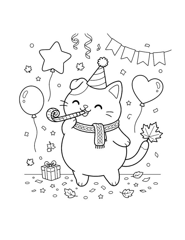 Cozy New Year Coloring Pages page 2