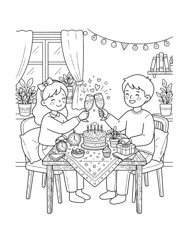 Cozy New Year Coloring Pages page 5