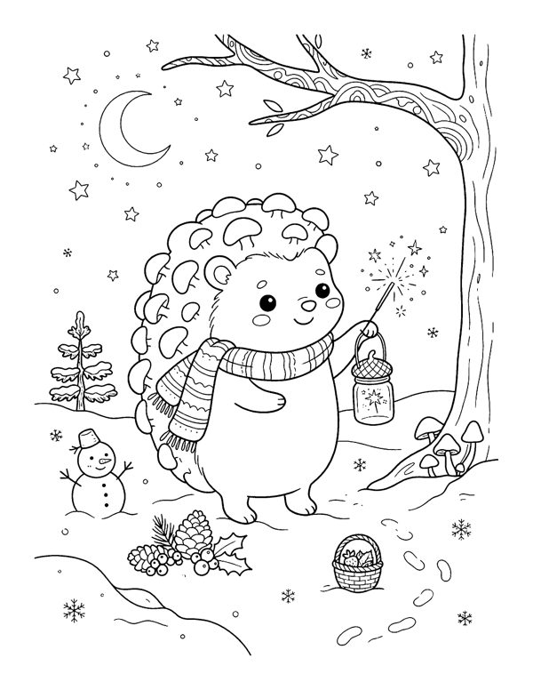 Cozy New Year Coloring Pages page 6