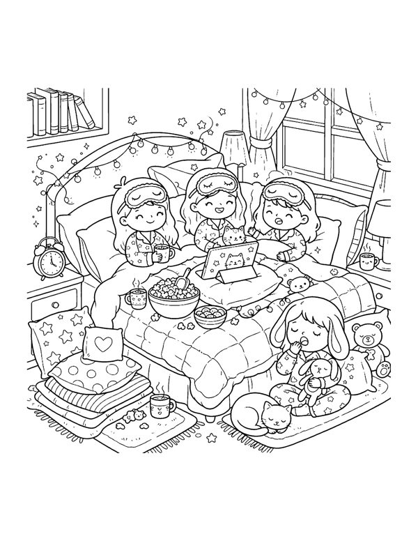 Cozy New Year Coloring Pages page 8