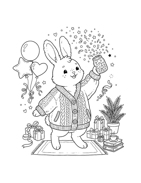 Cozy New Year Coloring Pages page 10