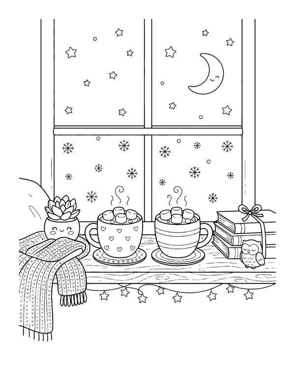 Cozy New Year Coloring Pages page 15
