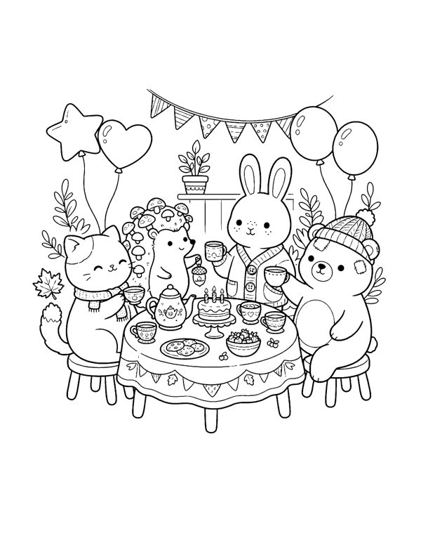 Cozy New Year Coloring Pages page 19