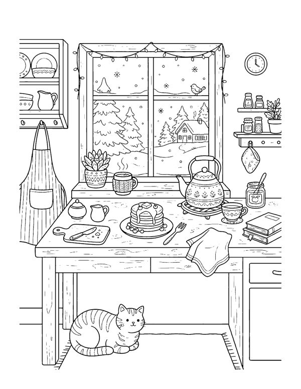 Cozy New Year Coloring Pages page 20