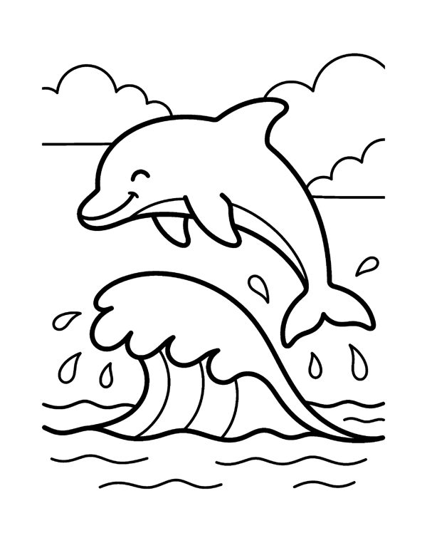 Ocean Animals Coloring Pages for Kids page 2