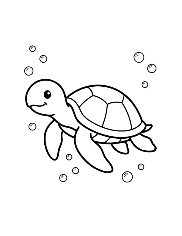 Ocean Animals Coloring Pages for Kids free sample