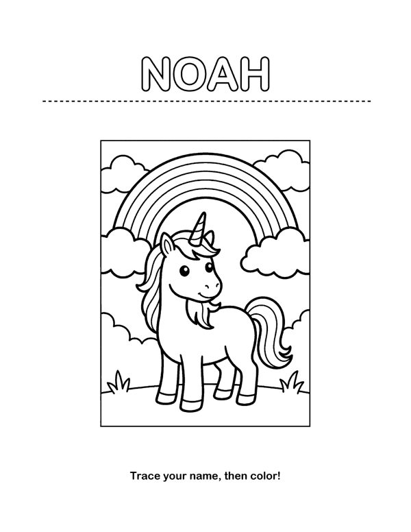 Personalized Name Coloring Pages - Made Around Your Child's Name free sample