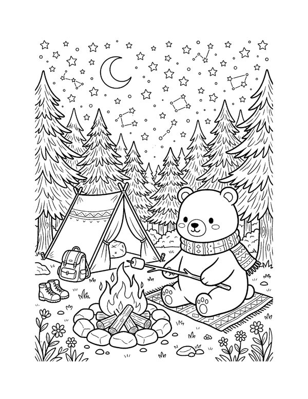 5 Cozy Coloring Pages - Sampler page 2