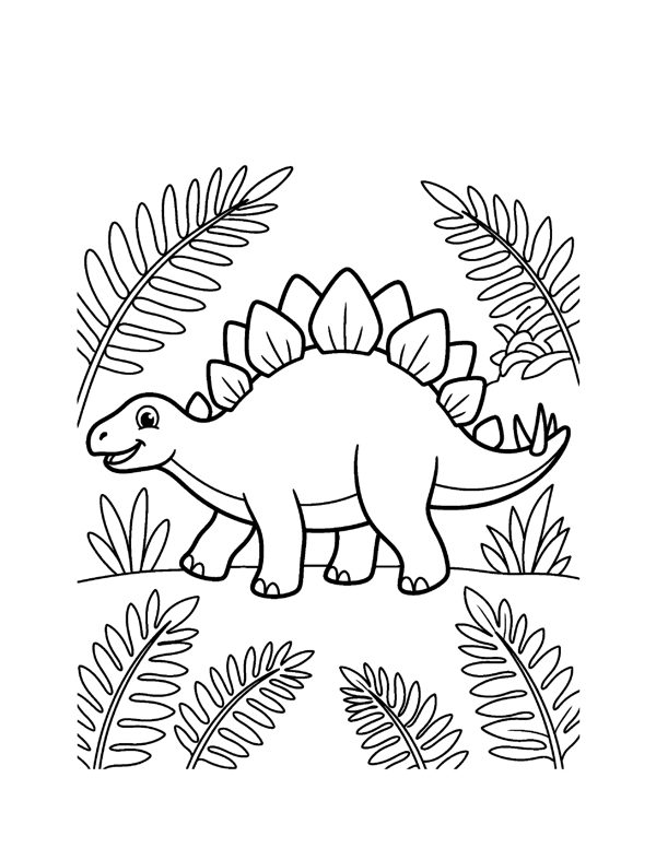 5 Dinosaur Coloring Pages - Sampler
