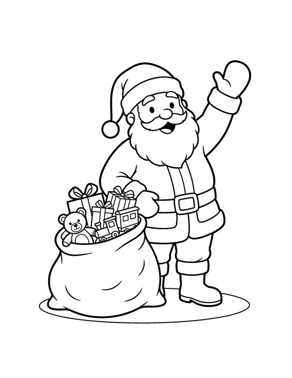 Santa Coloring Pages for Kids free sample