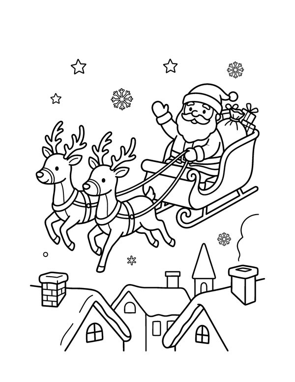 Santa Coloring Pages for Kids free sample