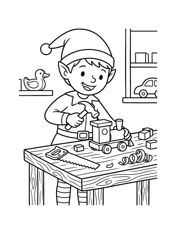 Santa Coloring Pages for Kids page 3