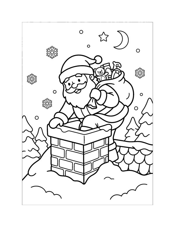 Santa Coloring Pages for Kids page 4