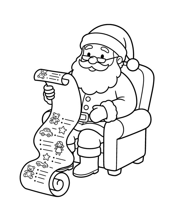 Santa Coloring Pages for Kids page 8