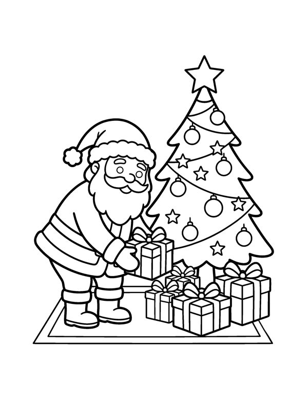 Santa Coloring Pages for Kids page 10