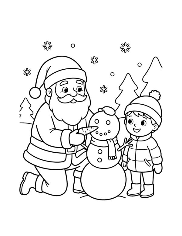 Santa Coloring Pages for Kids page 13