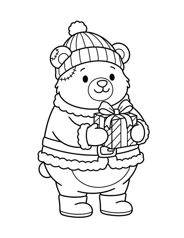 Santa Coloring Pages for Kids page 19