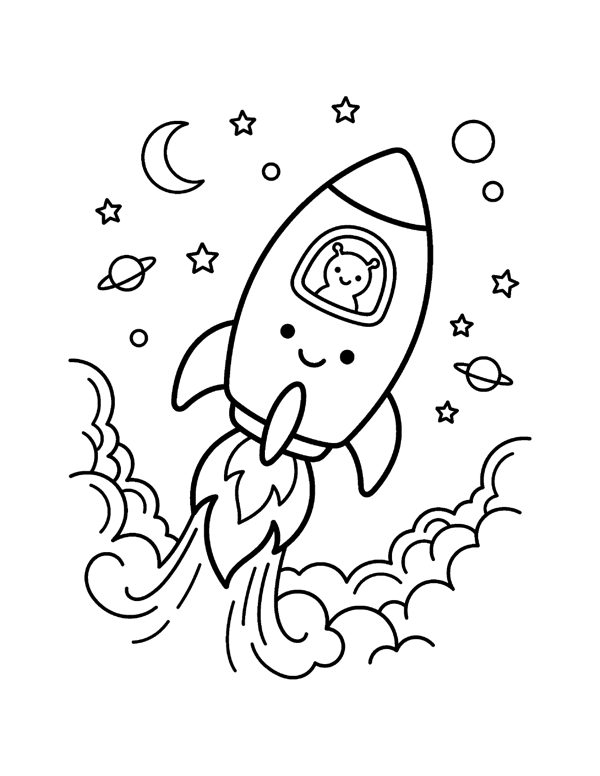 Space Coloring Pages for Kids