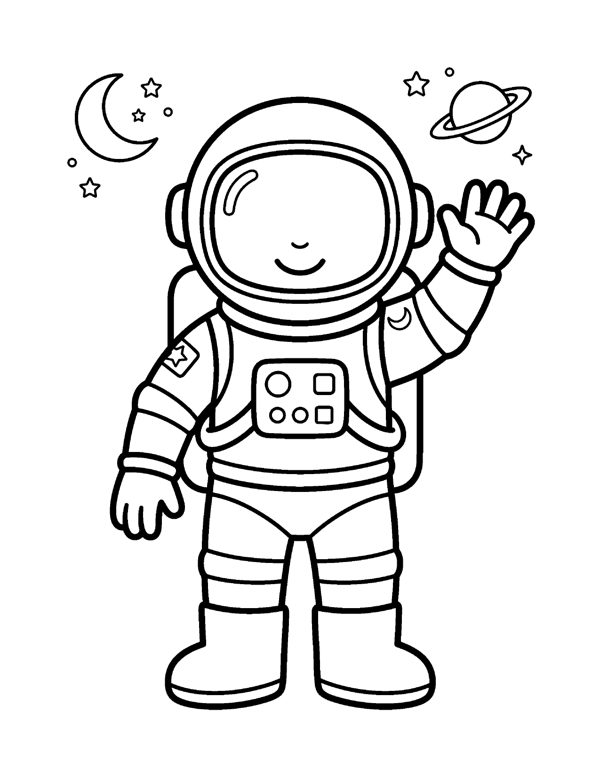 Space Coloring Pages for Kids free sample