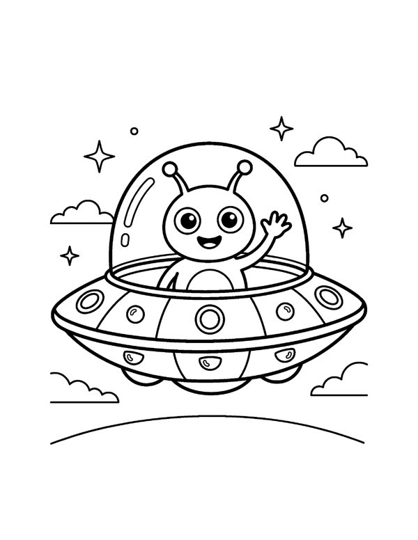 Space Coloring Pages for Kids page 5