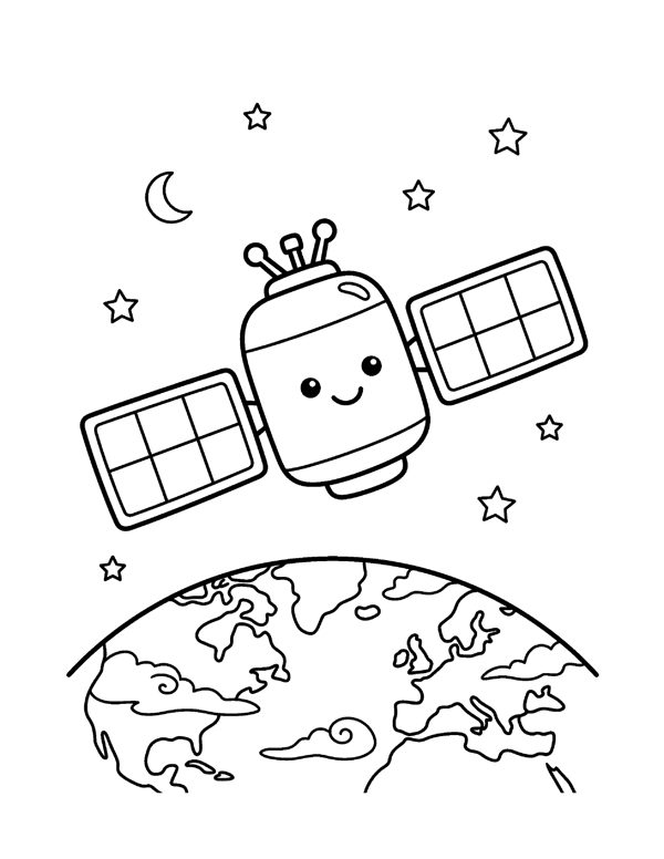 Space Coloring Pages for Kids page 7