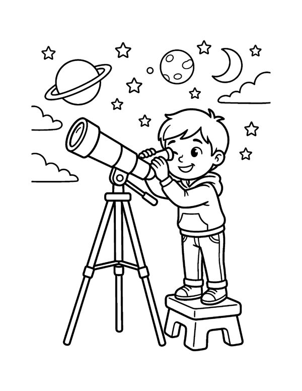 Space Coloring Pages for Kids page 12