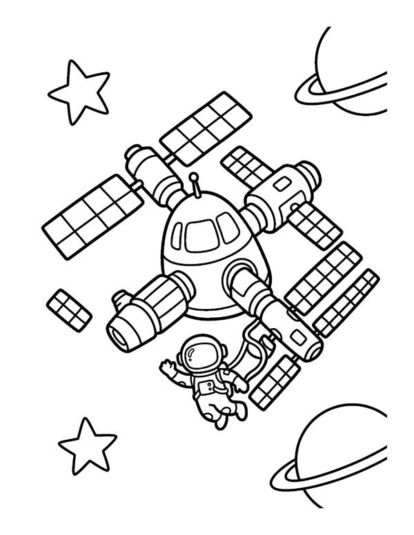 Space Coloring Pages for Kids page 15