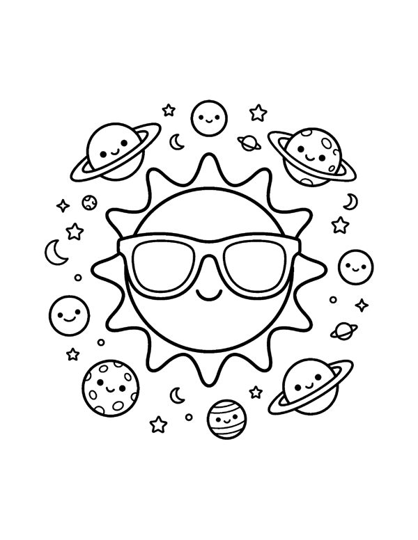 Space Coloring Pages for Kids page 16