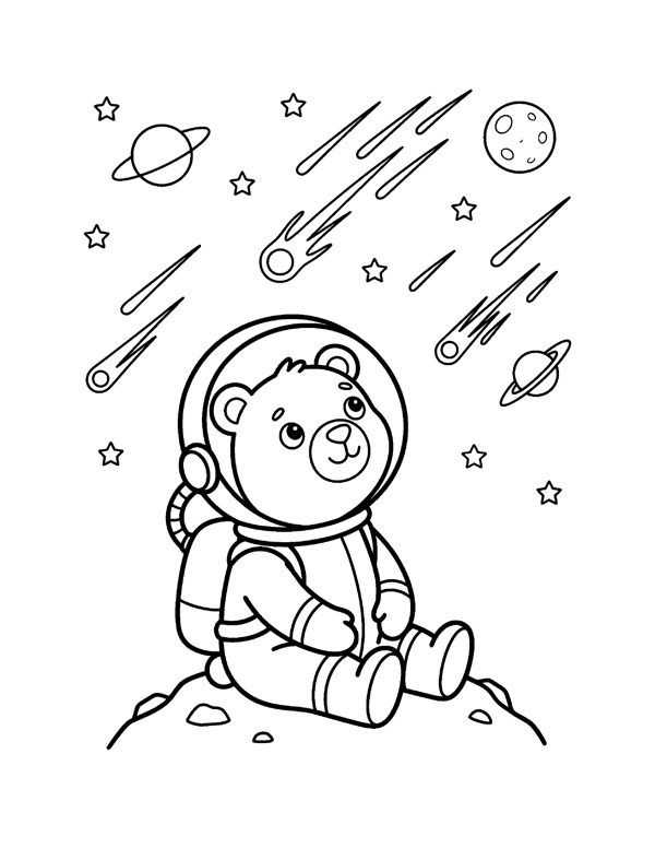 Space Coloring Pages for Kids page 19