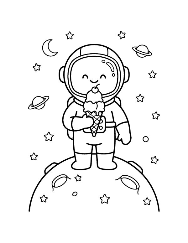 Space Coloring Pages for Kids page 20