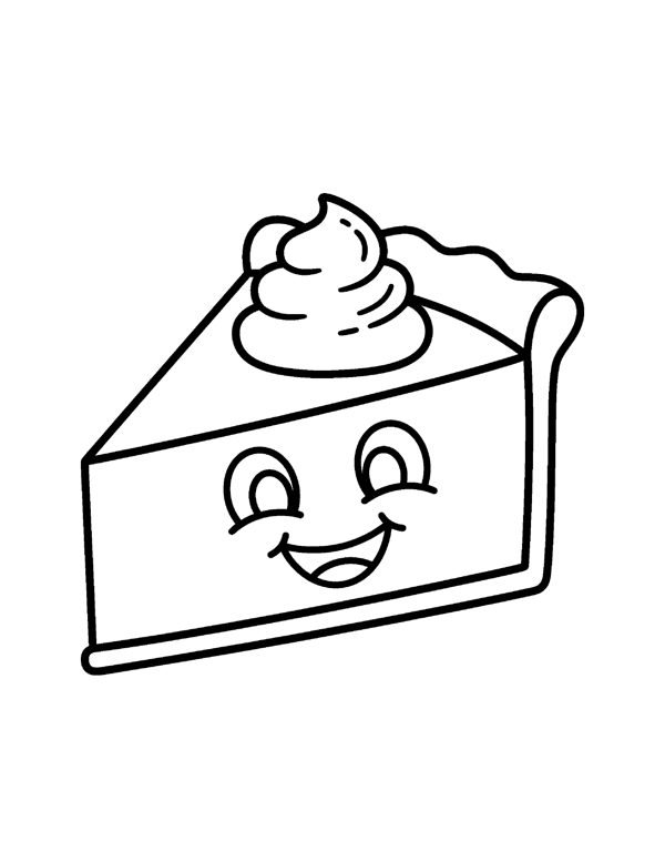Pie Slice Smile Coloring Page - Thanksgiving Coloring Pages