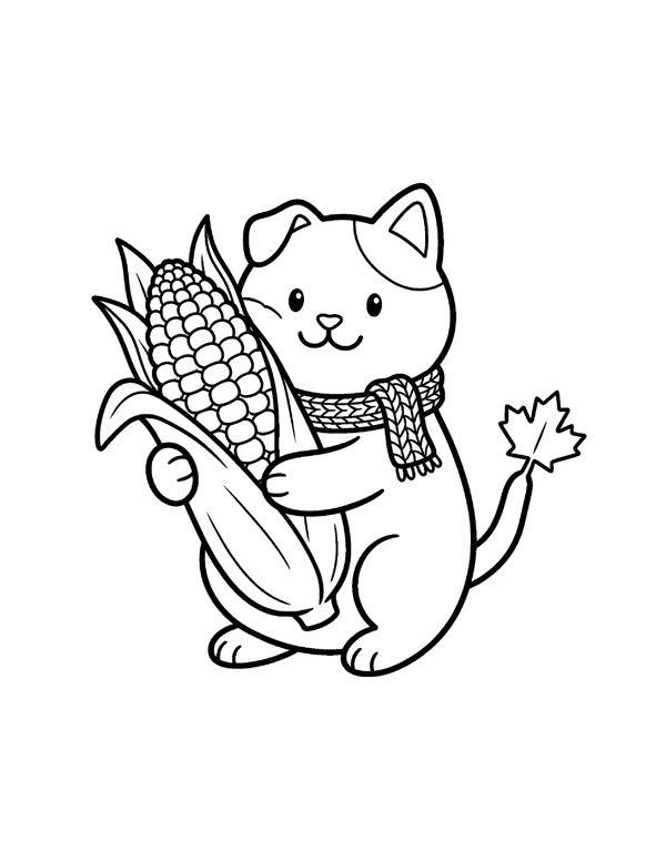 Pip Corn Husk Coloring Page - Thanksgiving Coloring Pages