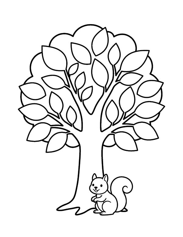 Thankful Tree Coloring Page - Thanksgiving Coloring Pages