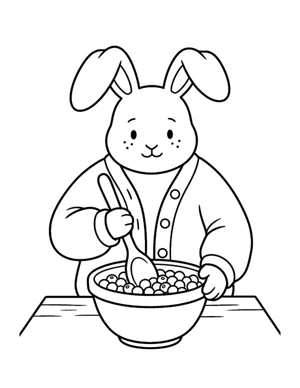 Bun Cranberry Bowl Coloring Page - Thanksgiving Coloring Pages