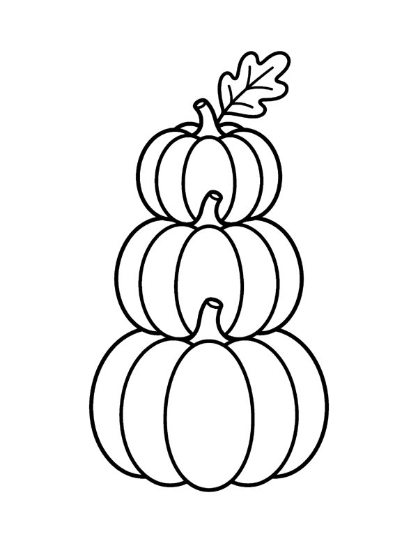 Pumpkin Stack Sizes Coloring Page - Thanksgiving Coloring Pages
