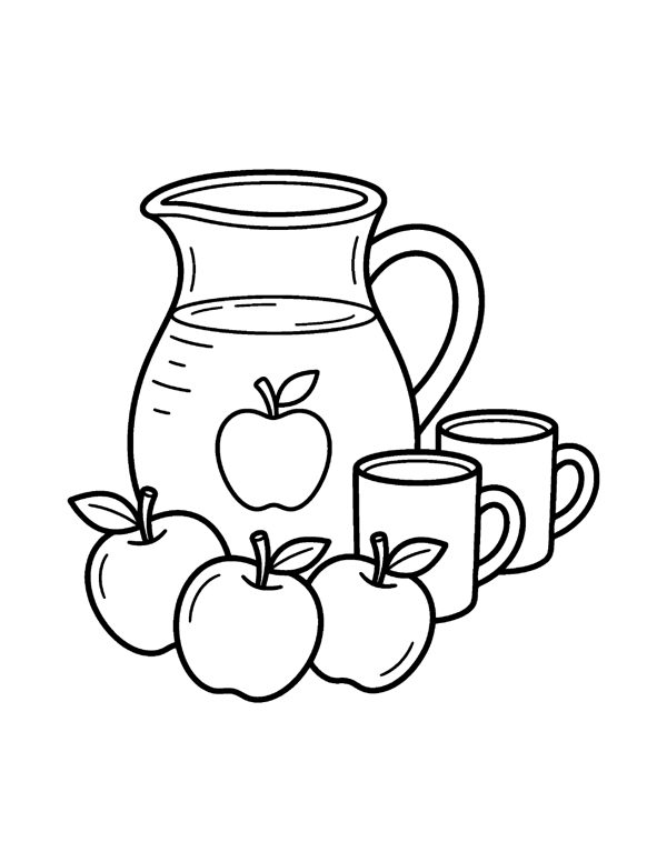 Apple Cider Jug Coloring Page - Thanksgiving Coloring Pages