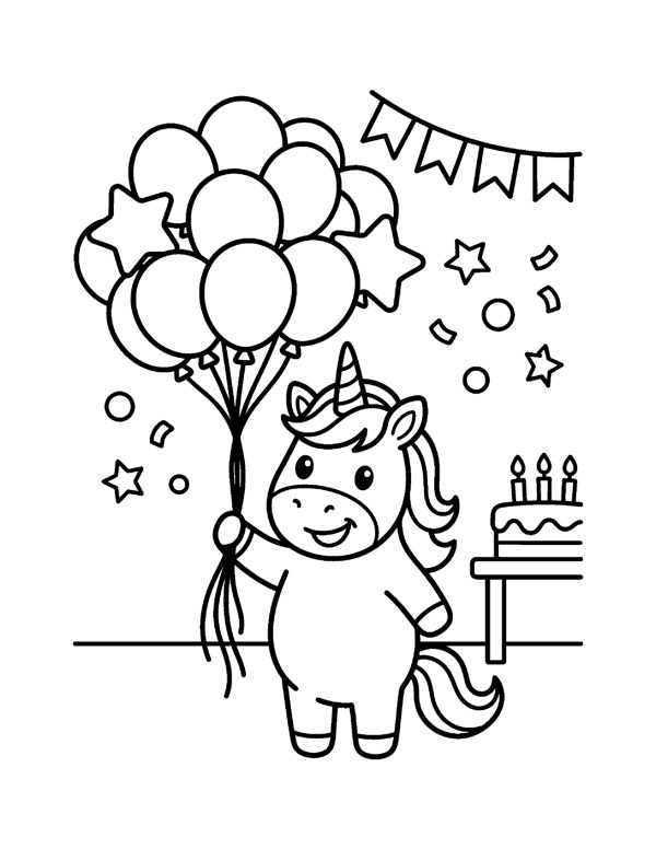 Unicorn & Mermaid Coloring Pages for Kids page 8
