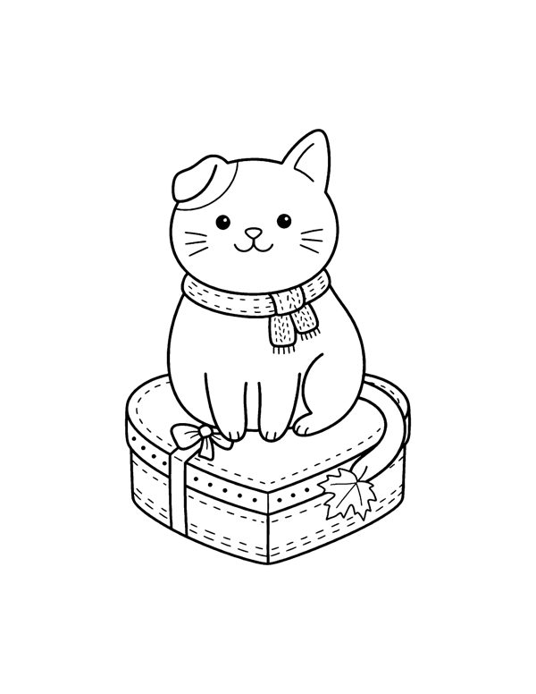 Pip Heart Box Coloring Page - Valentine's Day Coloring Pages