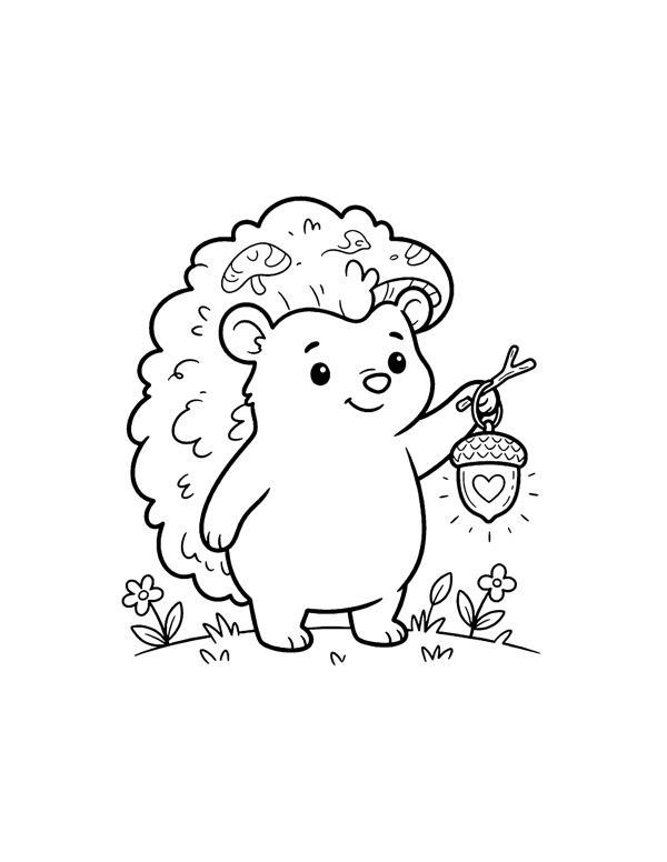 Momo Heart Lantern Coloring Page - Valentine's Day Coloring Pages