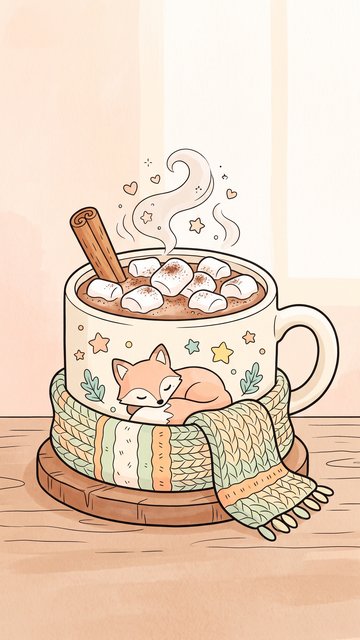 Cocoa Marshmallows phone wallpaper