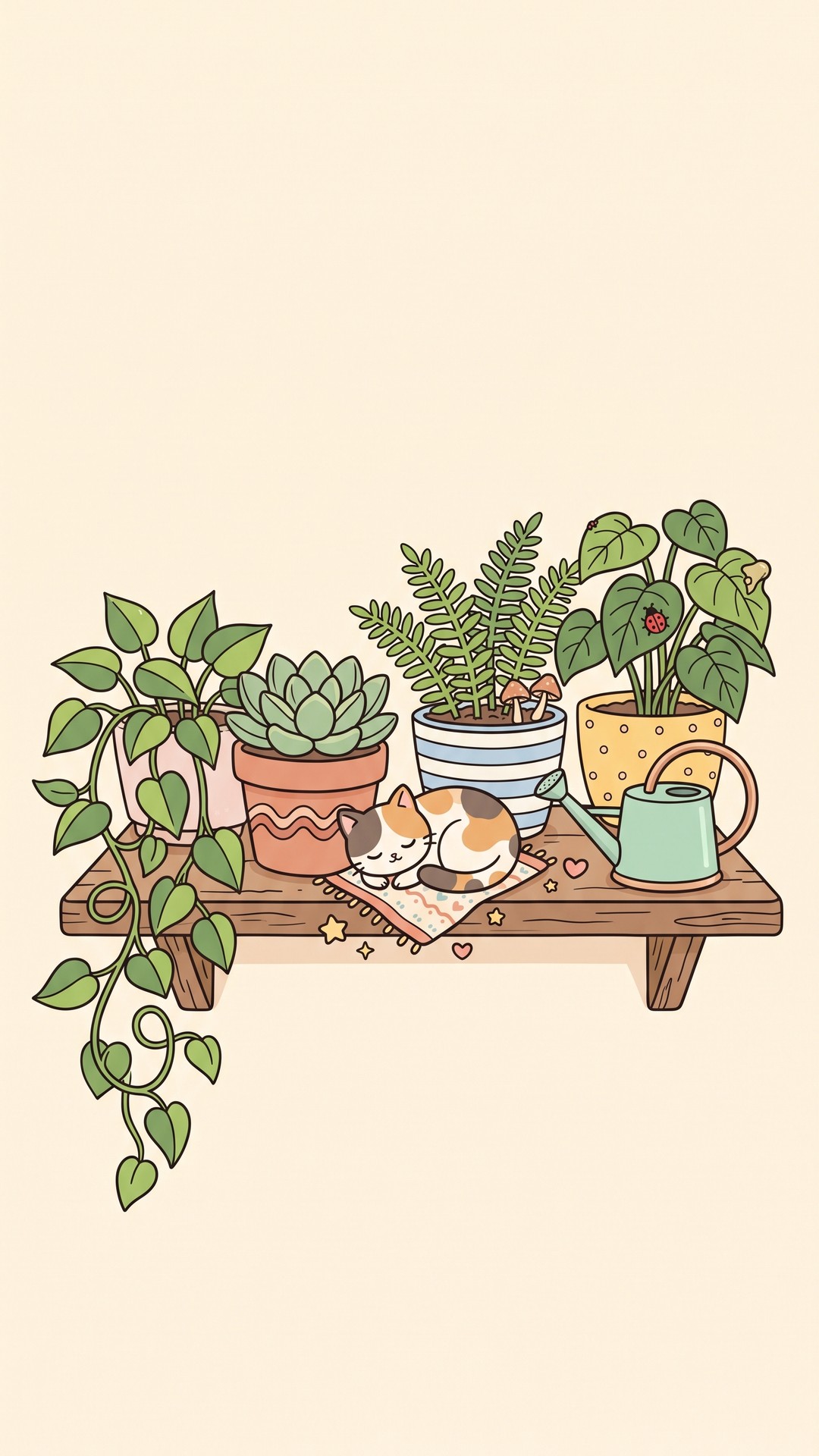 Plant Shelf cute phone wallpaper