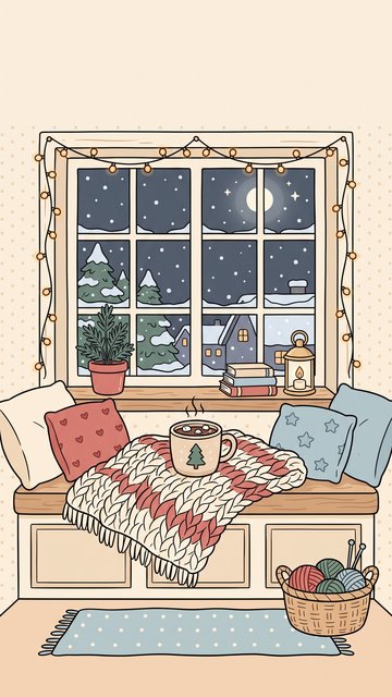 Hot Cocoa Window phone wallpaper