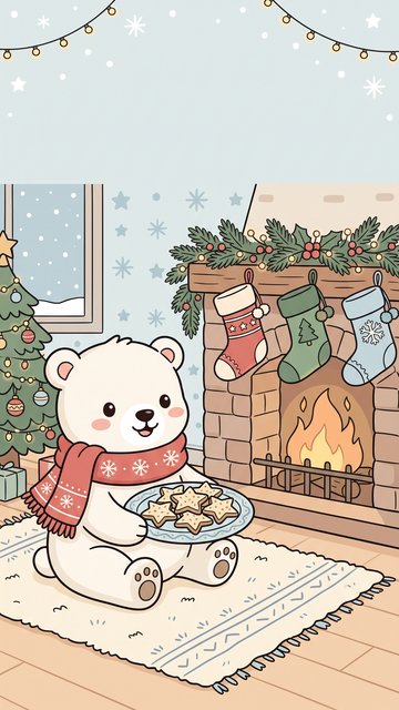Polar Bear Cookies phone wallpaper