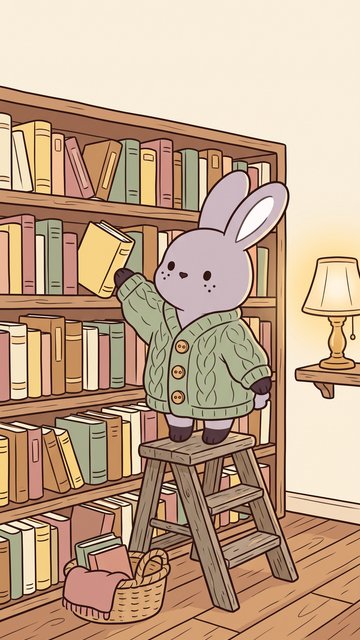 Bookshop Ladder phone wallpaper