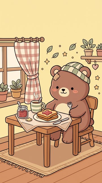 Morning Toast phone wallpaper