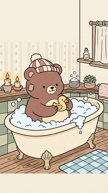 Bath Bubbles Duck phone wallpaper